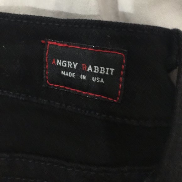 Angry Rabbit Black Ripped Jeans Size 28/7 - Picture 5 of 6